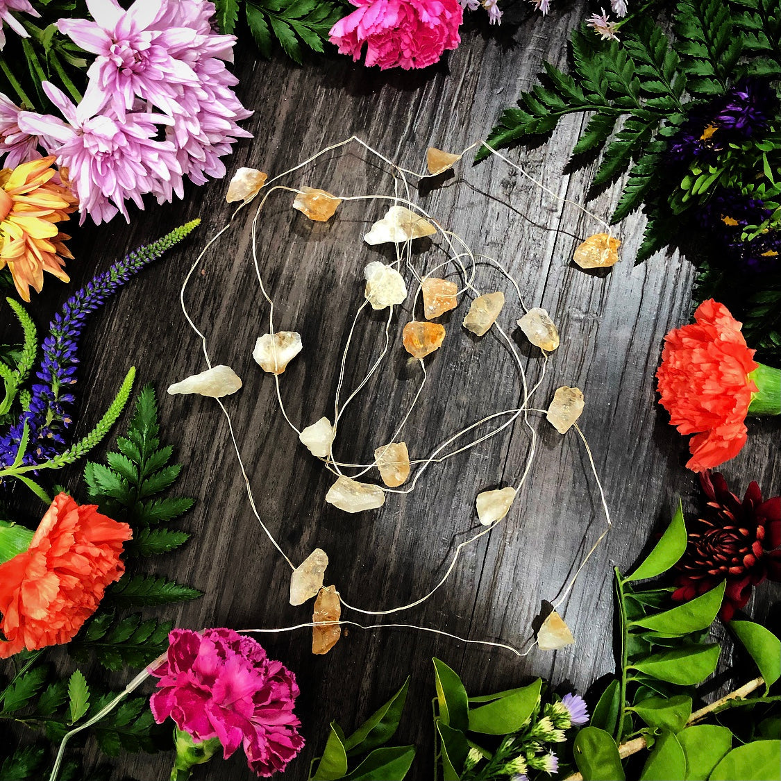 Raw Crystal Fairy Lights | Citrine